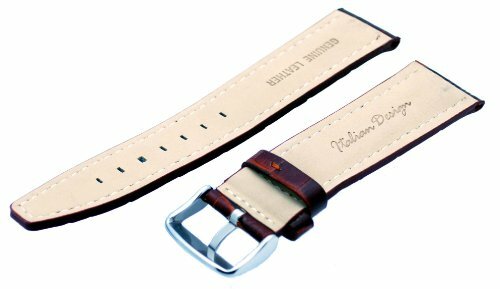 Rev ITAL324 Brown 24mm Alligator-Embossed Genuine Leather Watch Band