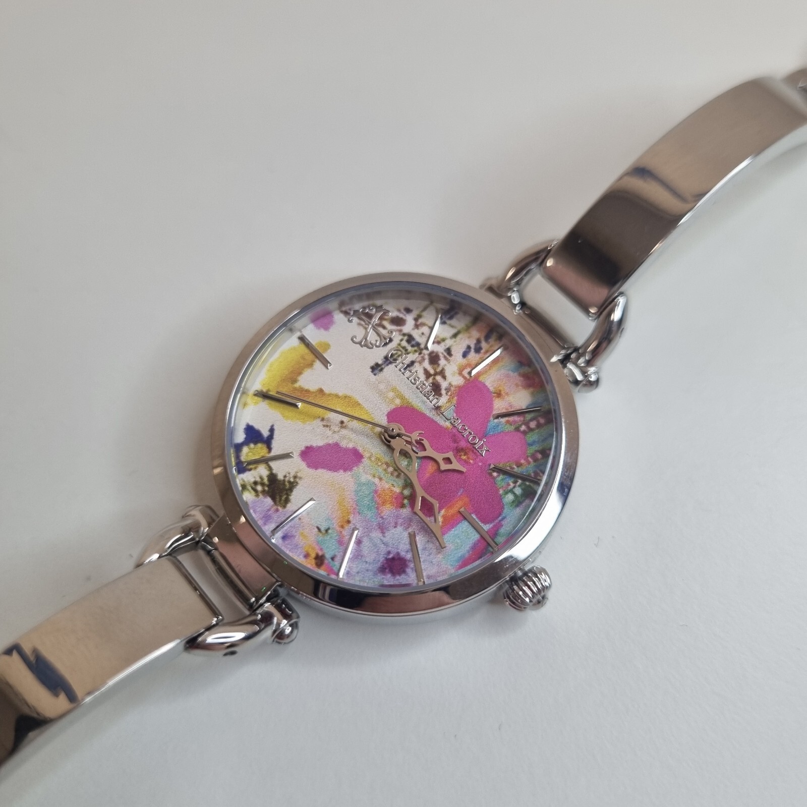 Christian Lacroix Silver Abstract Floral Ladies Watch New Old Stock N°8008410