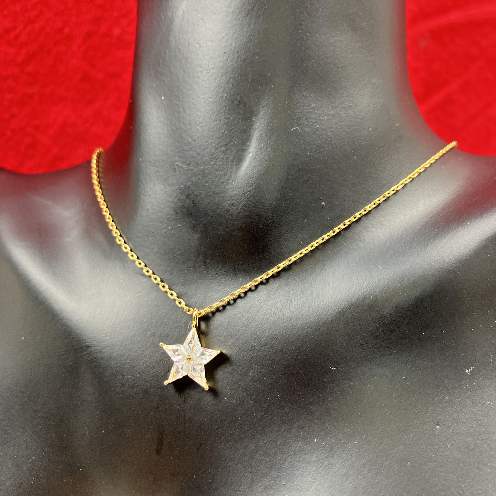 Kate Spade COSMOS Star Pendant Necklace Goldtone Clear CZ NWT RP $58