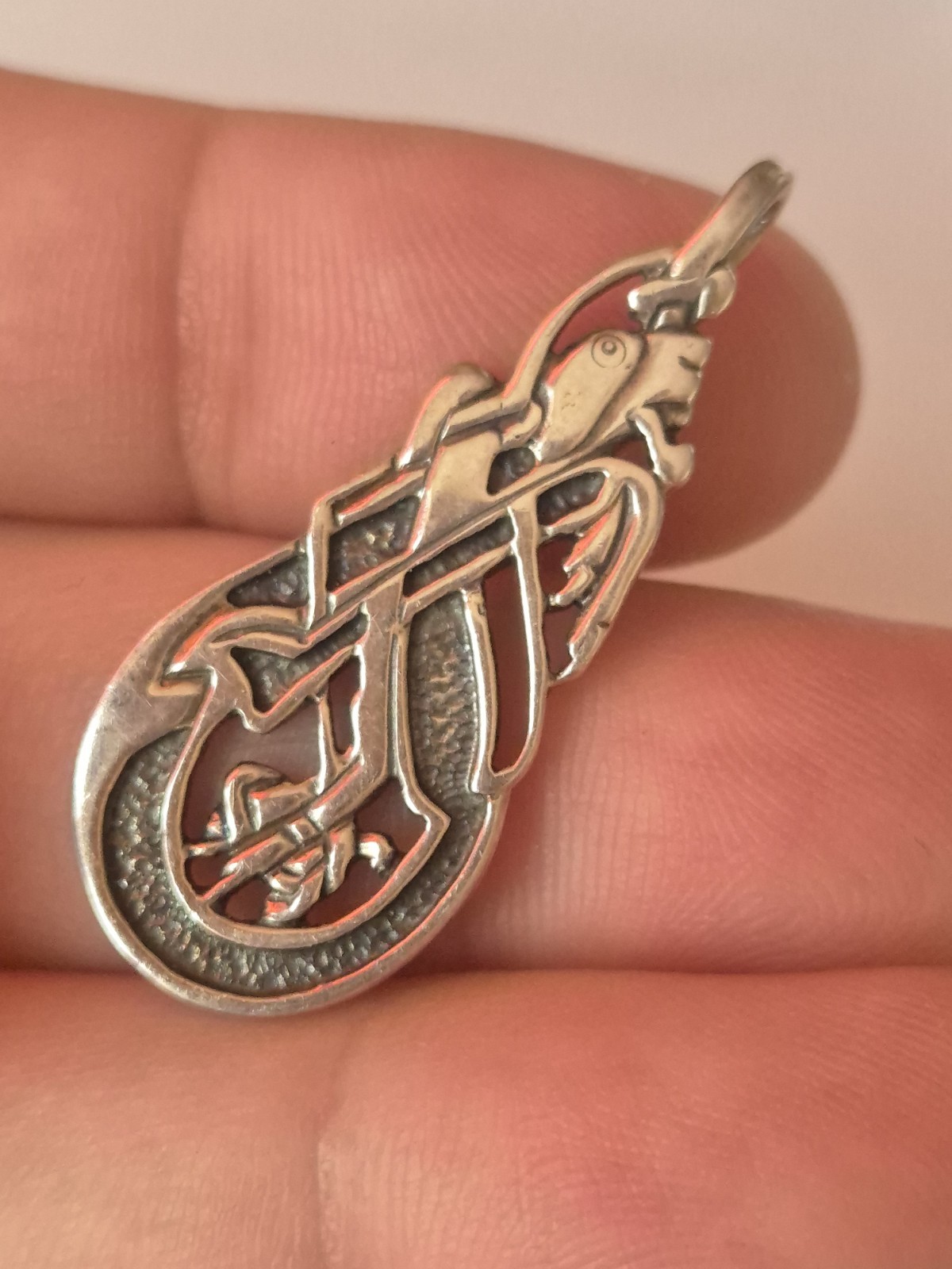 Ortak Celtic Zoomorphic Sterling Silver Pendant Only Malcolm Gray