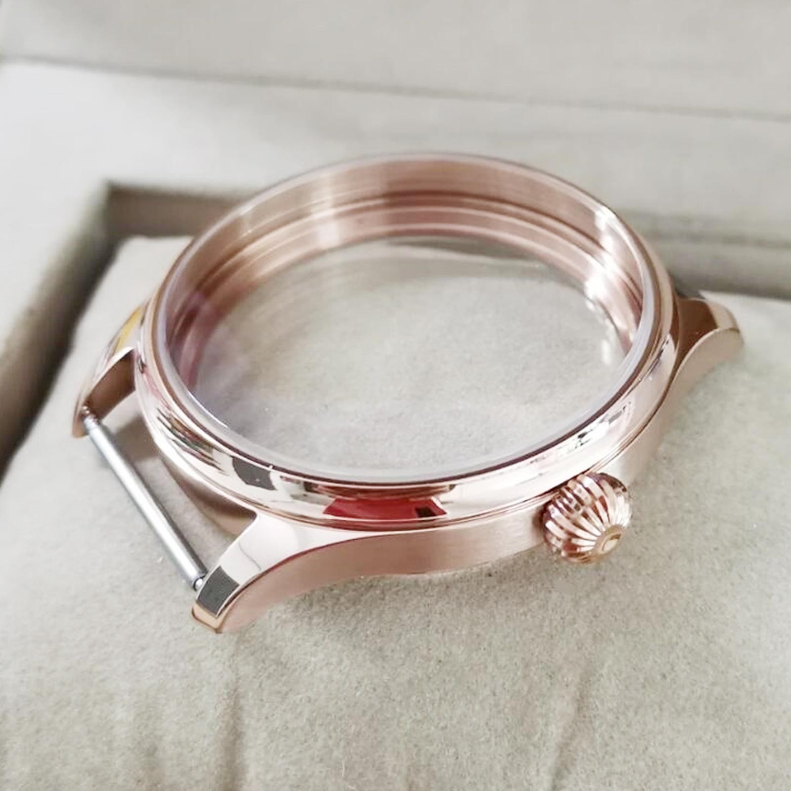 44mm Watch Case Stainless Steel For ETA 6497 6498 Seagull ST3600 ST3621 Movement