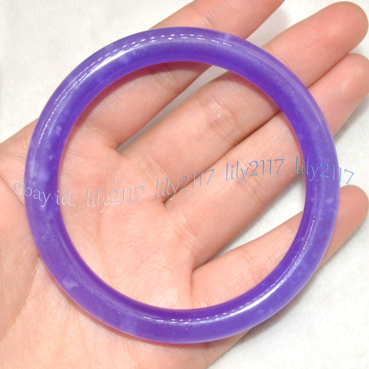 Natural Lavender Purple Jadeite Jade Gemstone Bangle Bracelet 54-65mm Jewelry