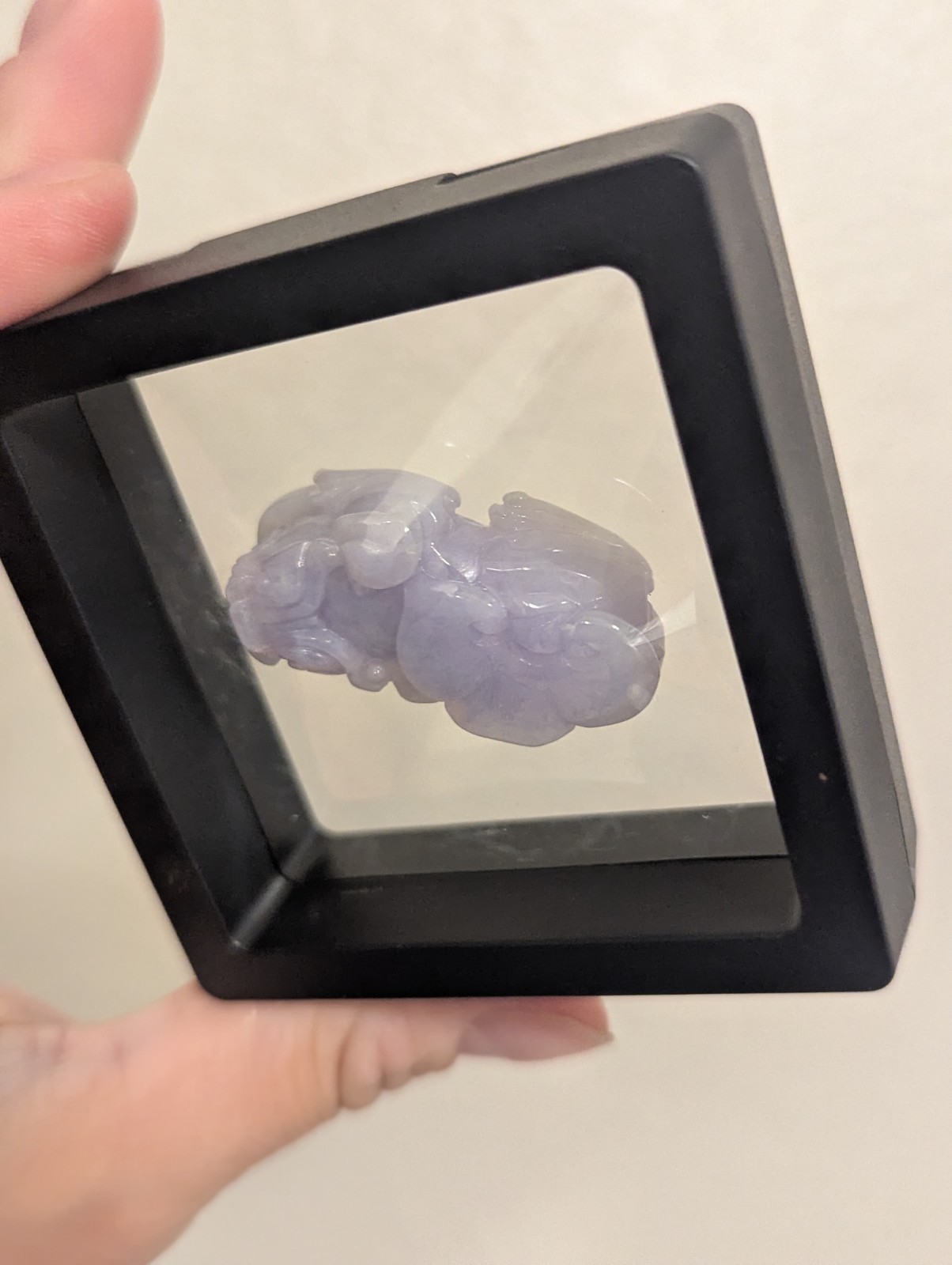 Jade Pixiu Dragon Lavender Purple Jade Pendant, Strong Color, Large, Untreated