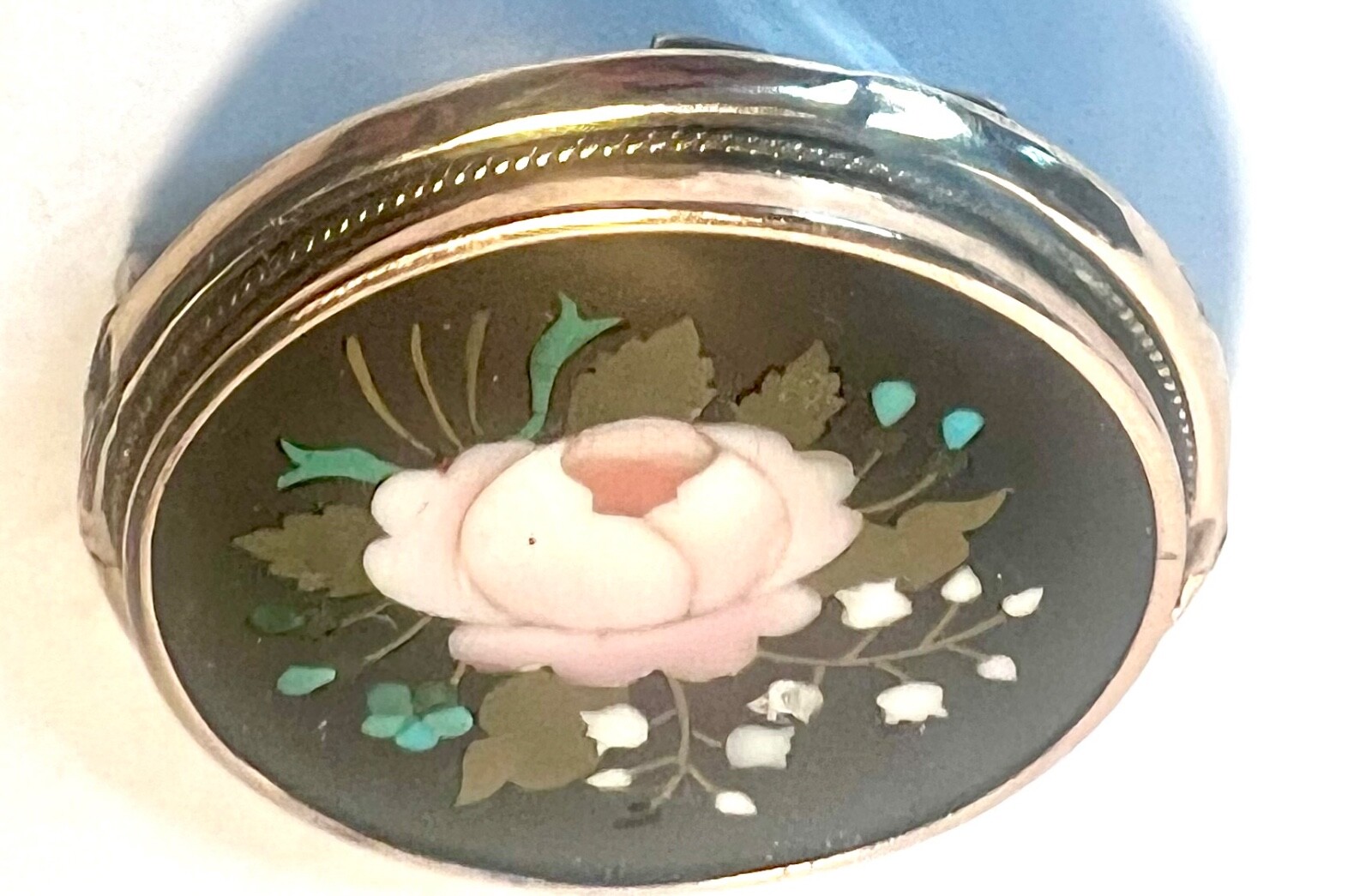 Large Antique 1 1/2″ Pietra Dura Micro Mosaic Brooch Pin Pendant Rose Gold 10g