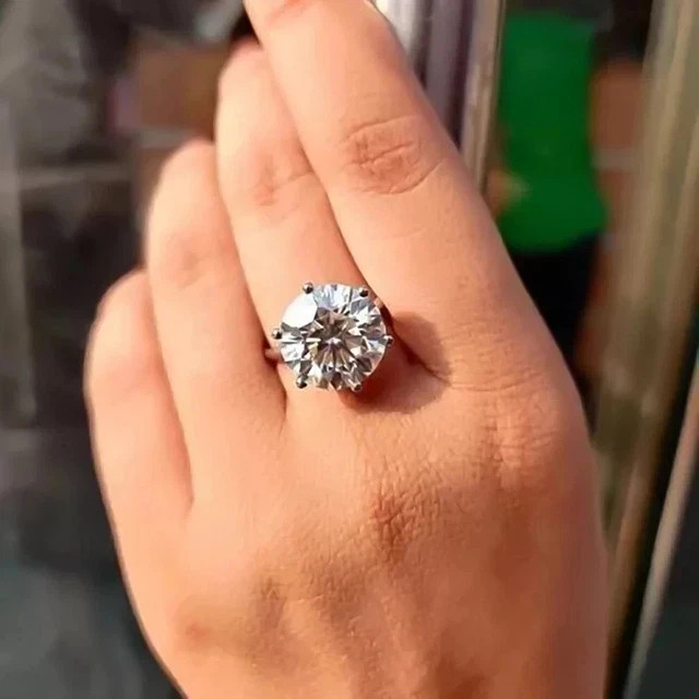 5Ct Round Cut Simulated Diamond Engagement 14K White Gold Plated Solitaire Ring