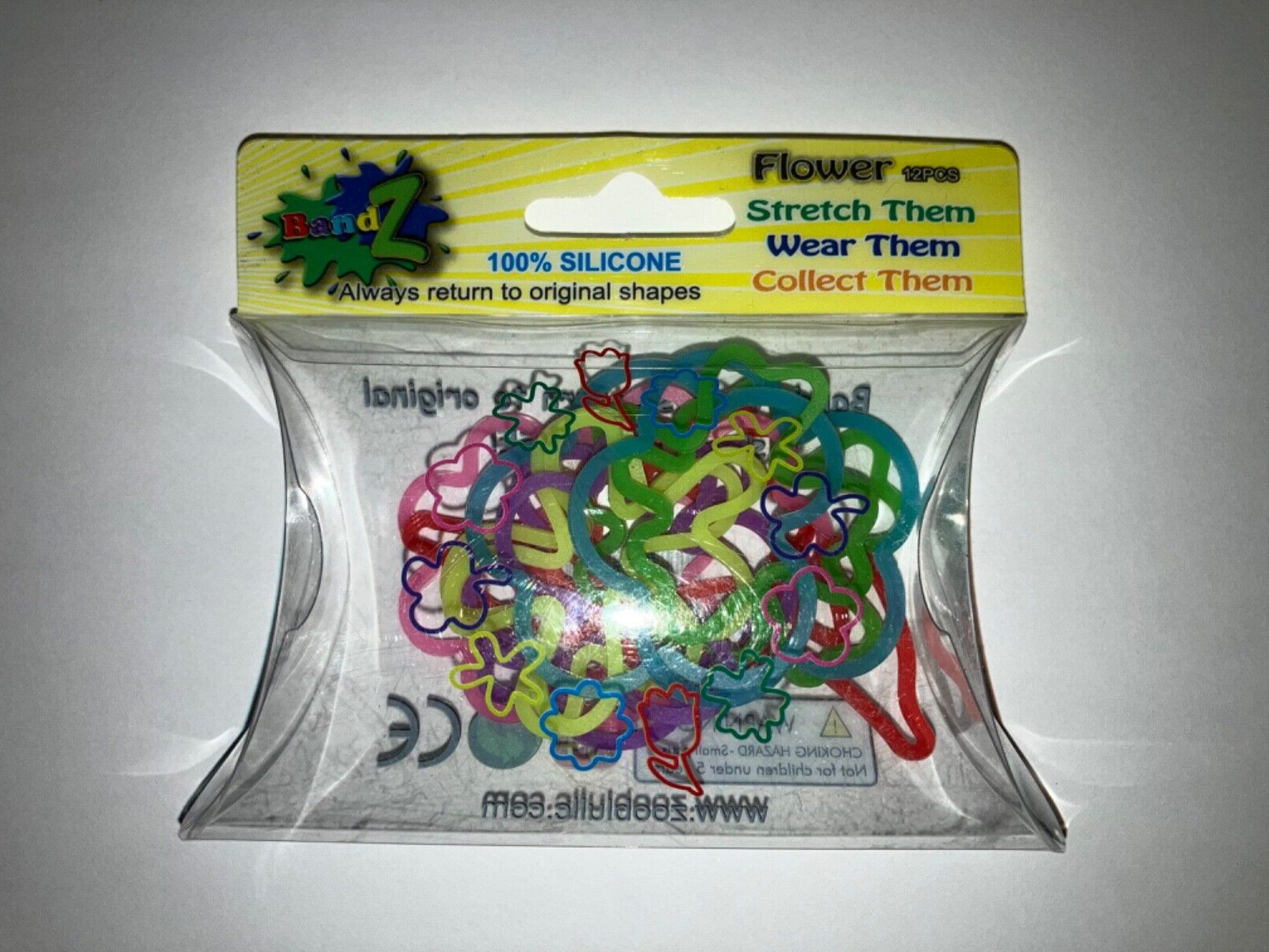 Silly Bandz 24 Flowers and Insect Shapes Elastic Bracelets 2 12 Packs BRAND NEW