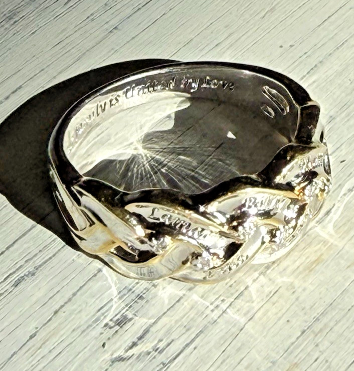 Sterling Silver Basket Weave Ring BGE 925 Size 9