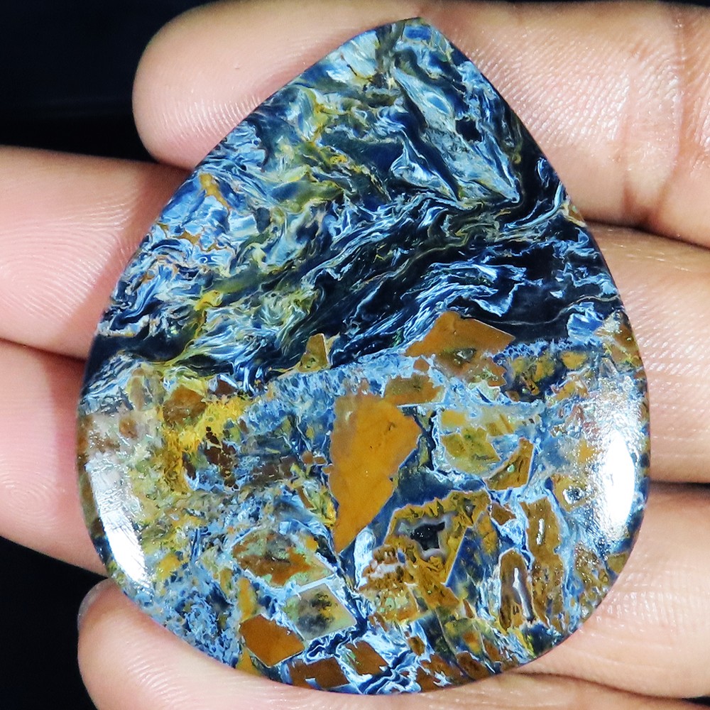 101.70 Cts Natural PIETERSITE Pear Cabochon Healing Gemstone 44x53x5 mm BR183