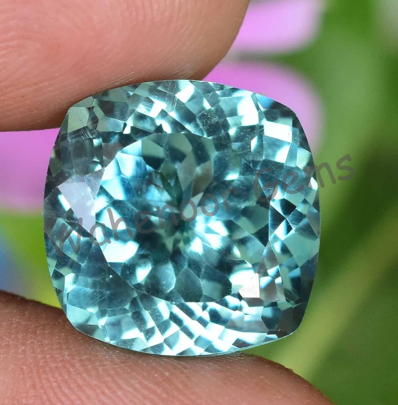 Natural Bi-Color Parti Sapphire 20.00 Ct CERTIFIED Cushion Rare Loose Gemstone