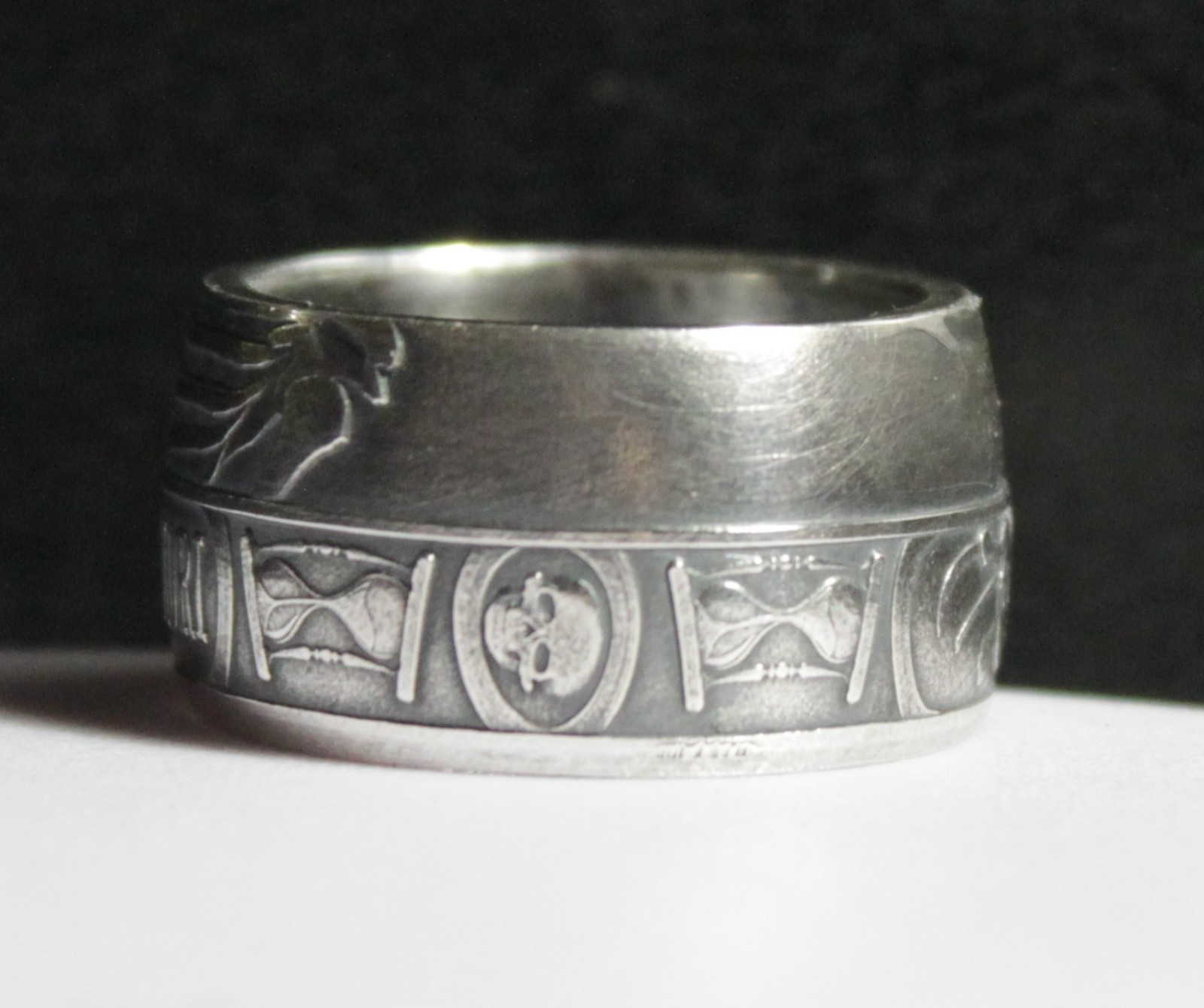 1 oz .999 Silver Memento Mori Coin Ring Custom Made For You Sizes 8-14
