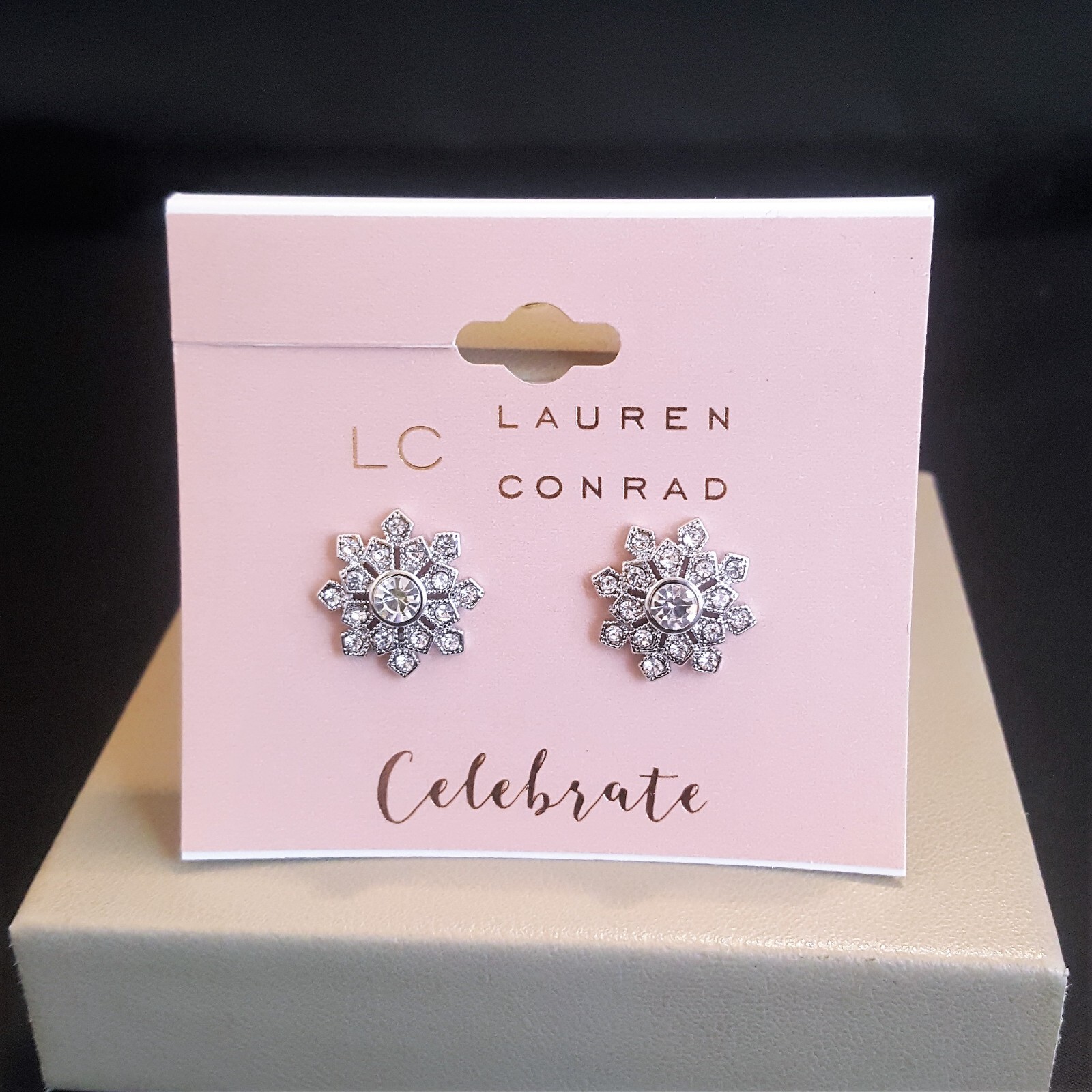LC Lauren Conrad Women’s Celebrate Sparkly Rhinestone Stud Earrings NWT