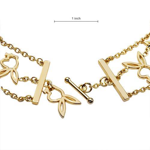 PLAYBOY New Heart Necklace With Genuine Crystal Made of Yellow Base metal.