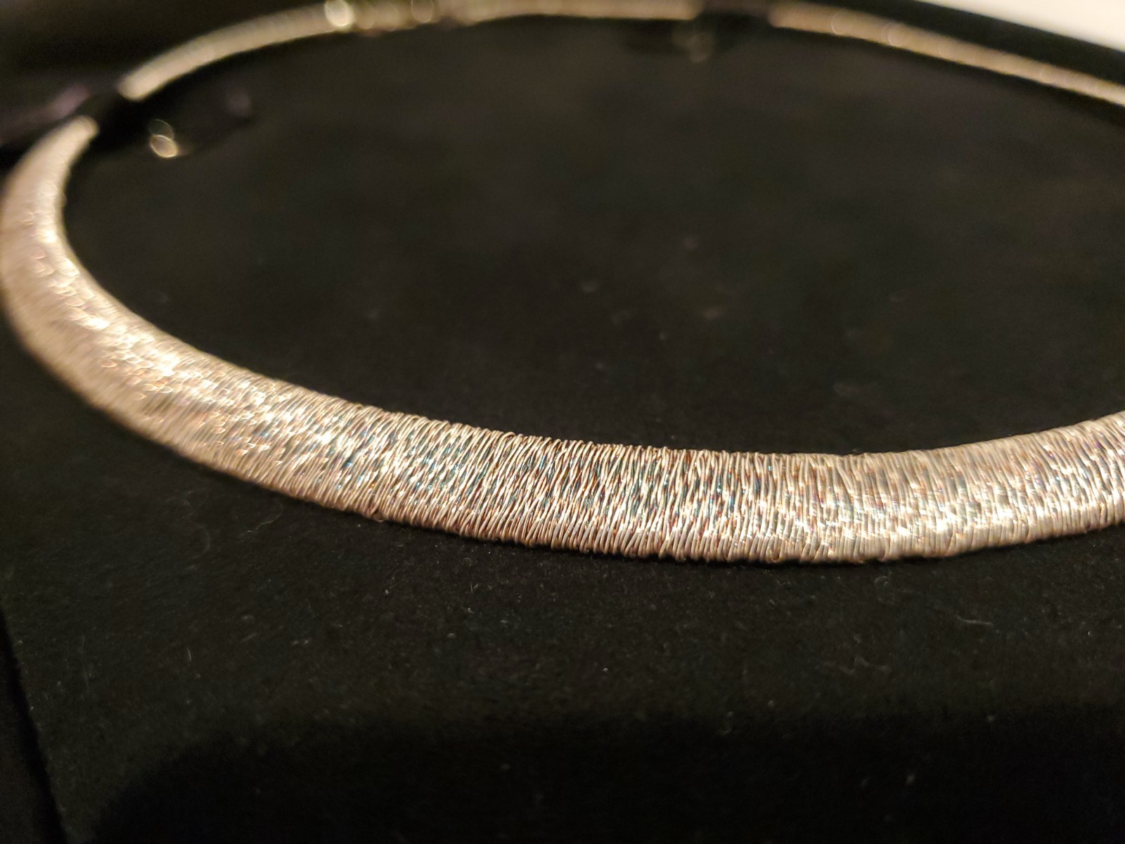 Vintage Milor Sterling Silver 925 Italy Necklace Choker with Box 24 grams