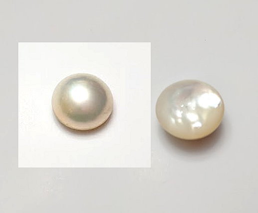 13.7MM Creamy White Japanese Mabe Pearl, NEW