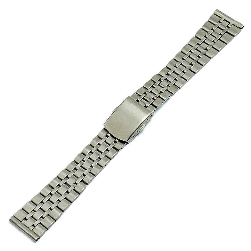 16 18 19 20 21 22mm Silver Pure Solid Link 316L Stainless Steel Watch Strap Band