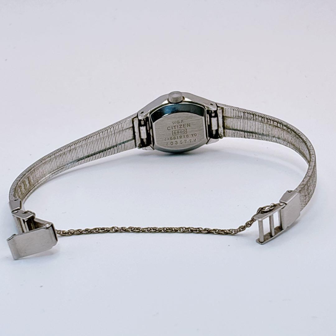 Working CITIZEN Special Cut Glass Manual Winding Octagonal Blue Watch