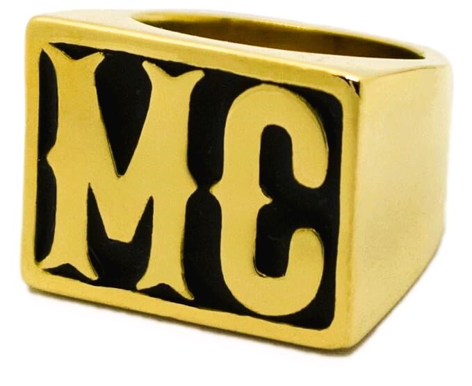 MC LG Solid Gold Motorcycle Club Biker Ring Sz 7 thru 15,