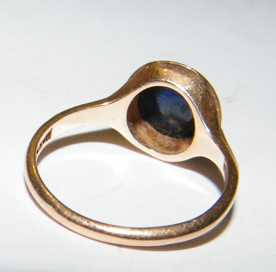 Antique Victorian 10k Rose Gold Blue Sapphire Ring – size 6