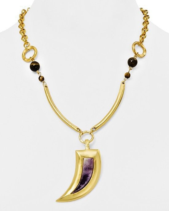 STEPHANIE KANTIS AMETHYST Claw Necklace Pendant NEW in Box Orig $245.