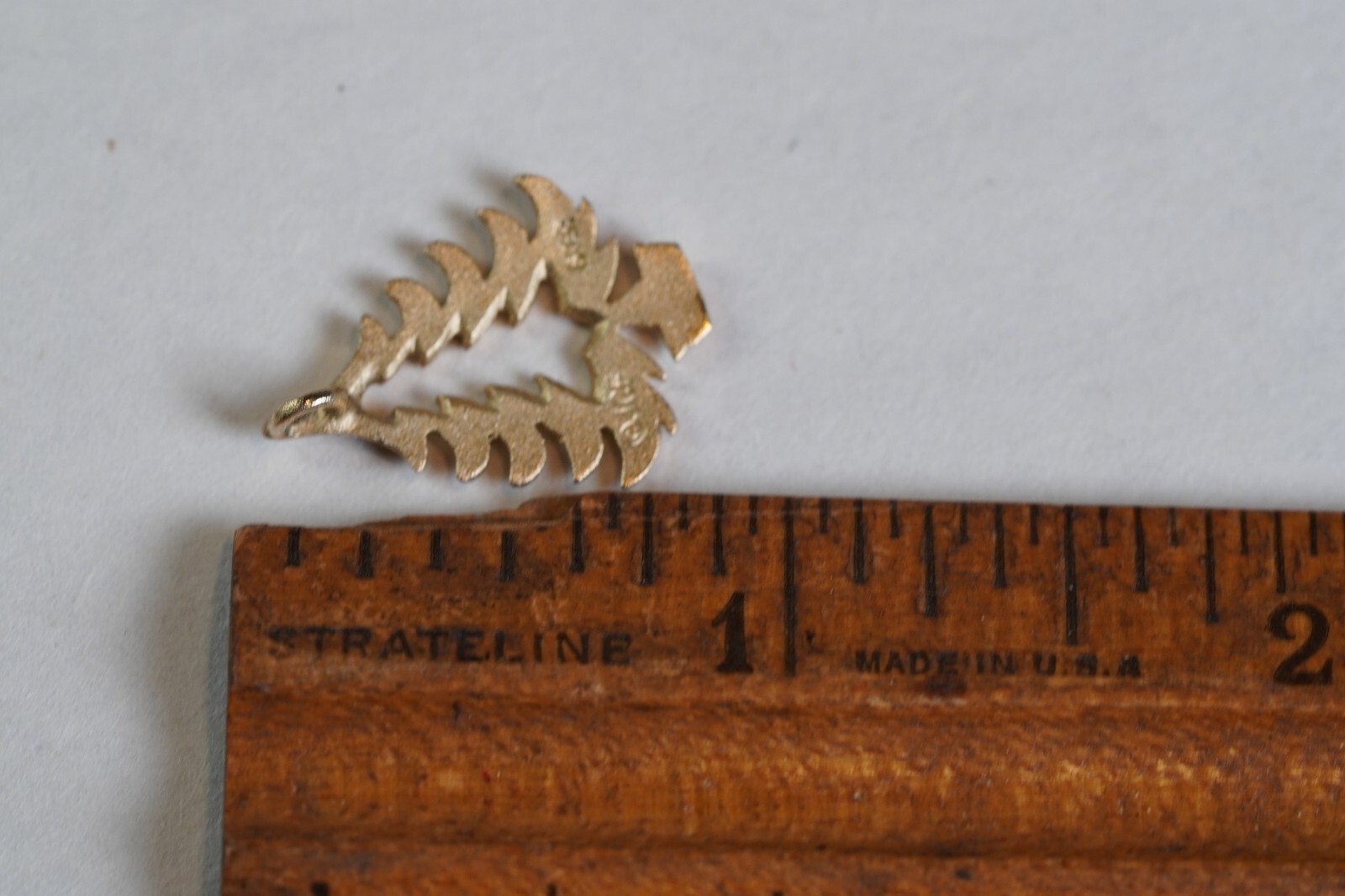 JCF Christmas Tree Gold Tone Pendant Small Vintage
