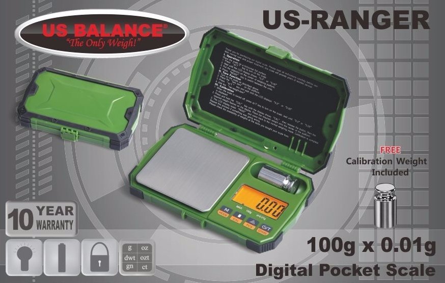 US-Ranger Rugged Digital Pocket Scale – 100g x 0.01g, 6 Modes, Jewelry Gram Oz
