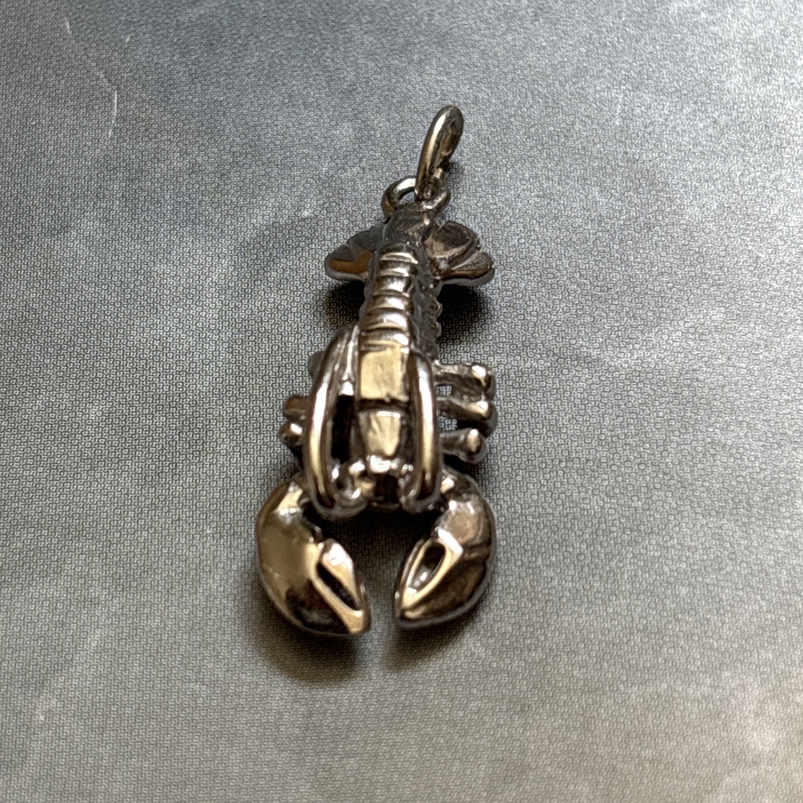 Lobster Crawfish Crayfish Movable Claws 925 Solid Sterling Silver Charm Pendant
