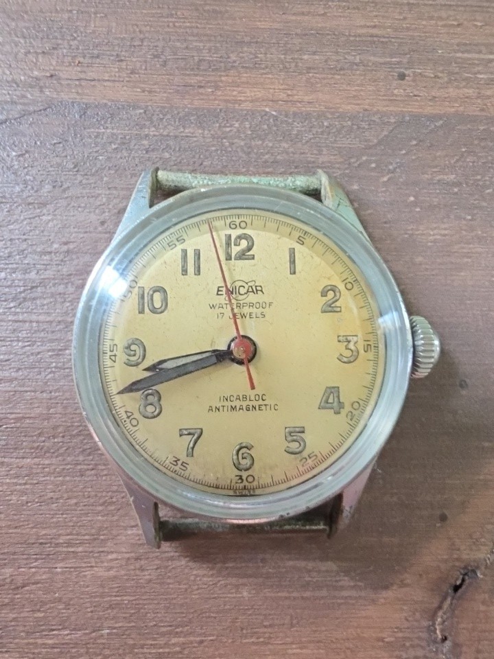 1940’s Vintage Enicar Antimagnetic Swiss Made Hand-Winding Watch *WORKING*