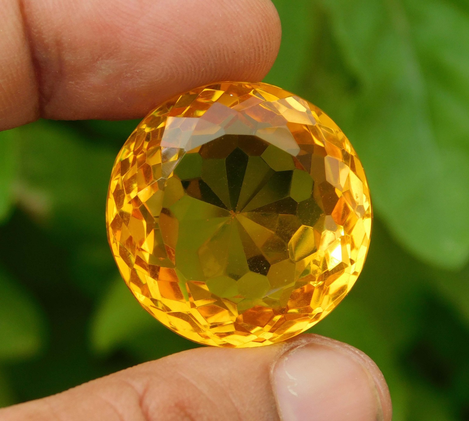 Certified 85.15Ct Natural Brazilian Round Cut Yellow Citrine Loose Gemstone