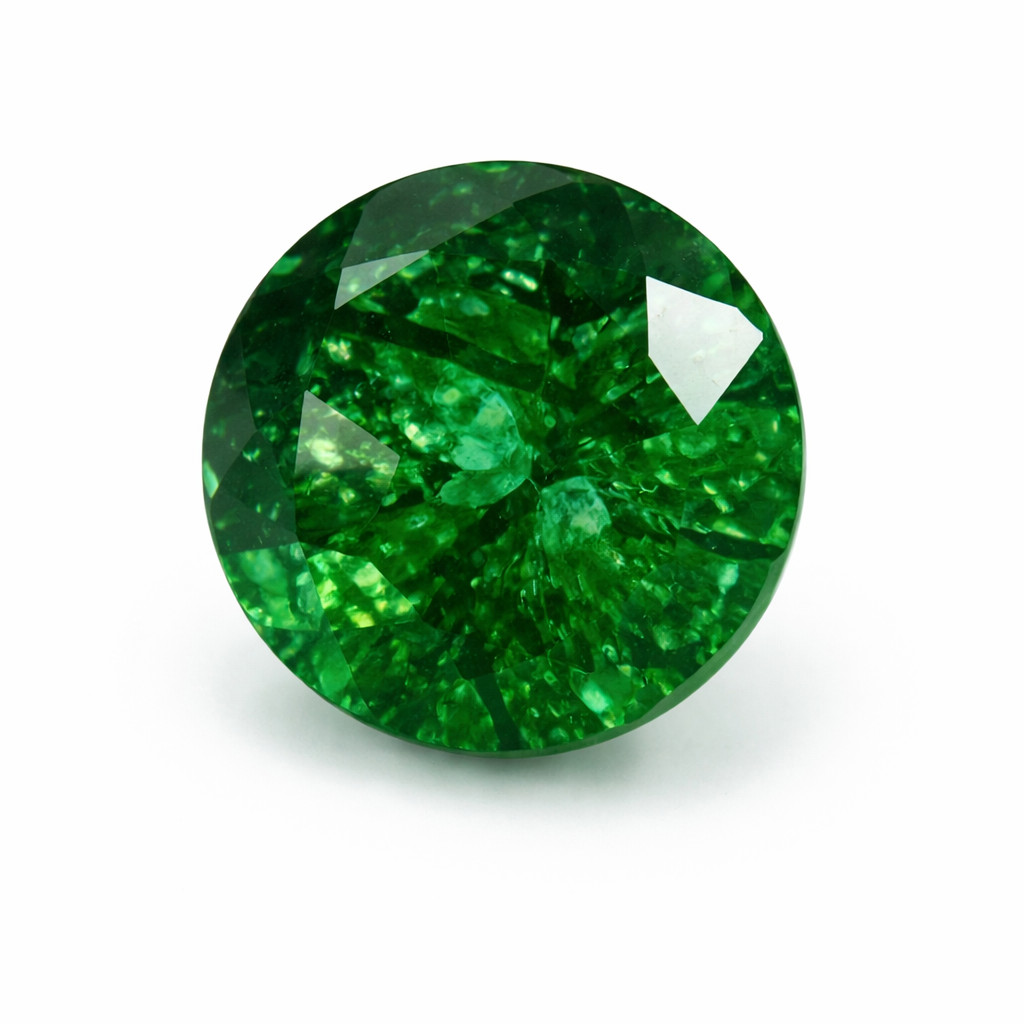 7Ct Natural Colombian Emerald Brilliant Round Cut Green CERTIFIED Loose Gemstone
