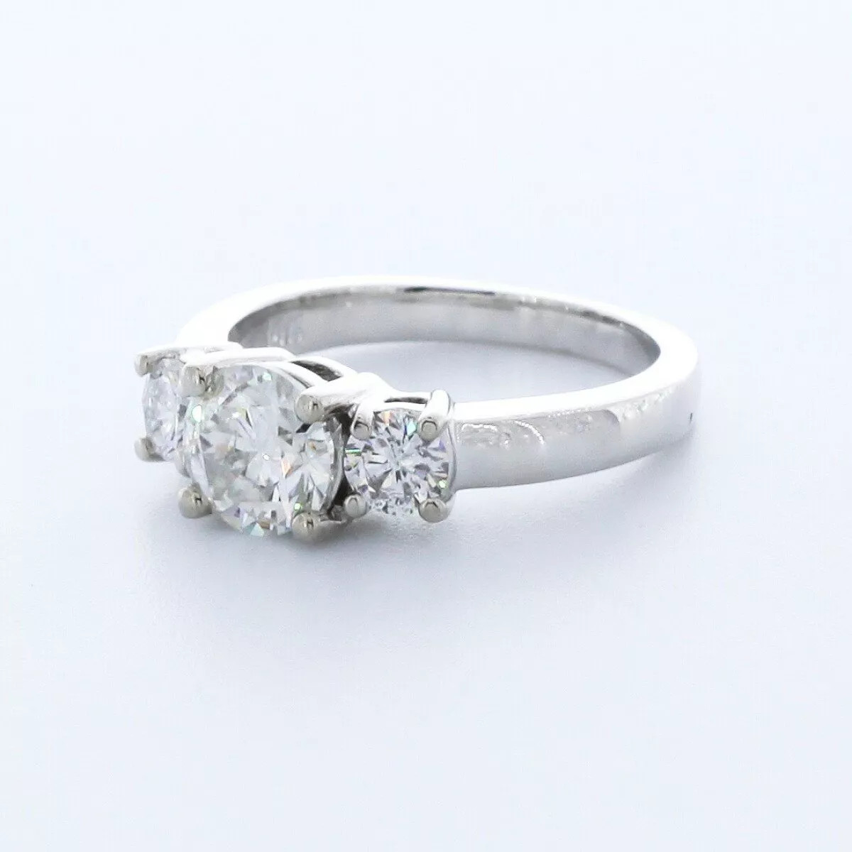 3-Stone Engagement Ring 14K Gold Classic 2.28 CT Round Lab-Grown Diamond J SI2