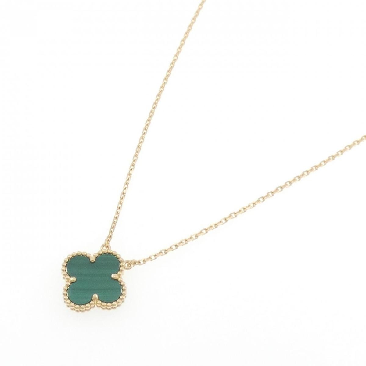 Van Cleef & Arpels Alhambra Malachite K18YG L:42-47cm Necklace Pre Owned [U0712]