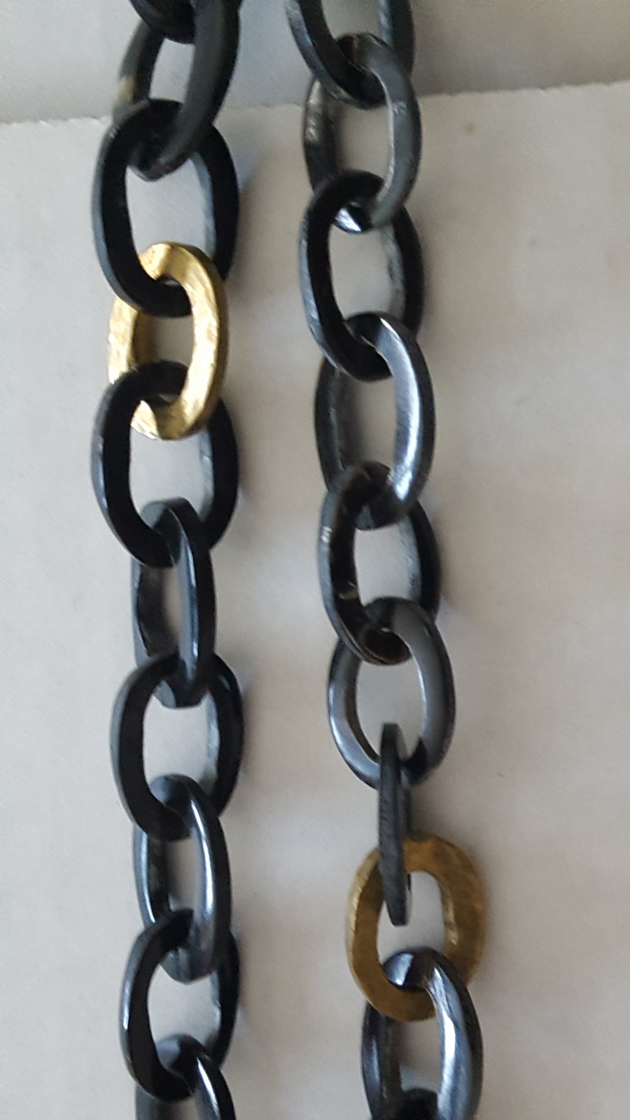 Ashley Pittman AP Kenya Horn and Brass Oval Link Statement Necklace ..