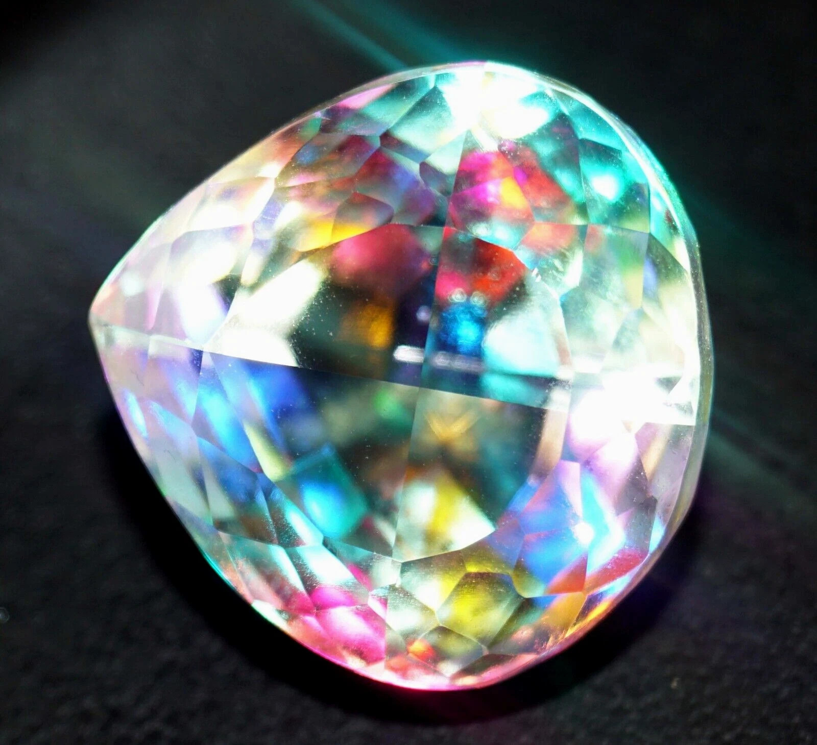100 Ct Natural Mystic Pear Cut Rainbow Color Certified Loose Gemstone