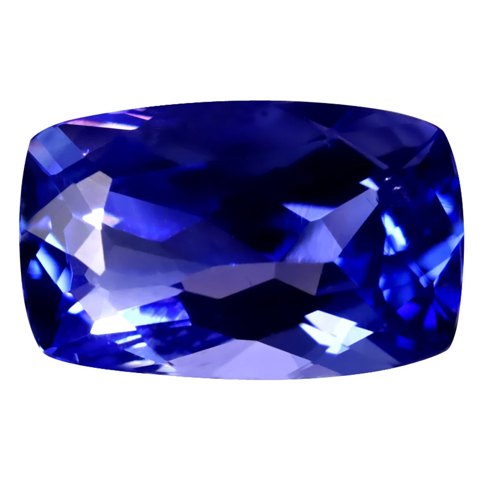 1.66 ct AAAA Fantastic Cushion (9.05 x 5.66 mm) Purplish Blue Tanzanite Gemstone