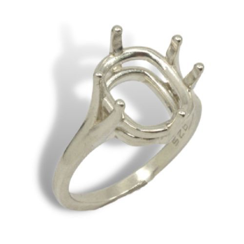 Elongated Cushion Six Prong Pre-notched Ring Mounting