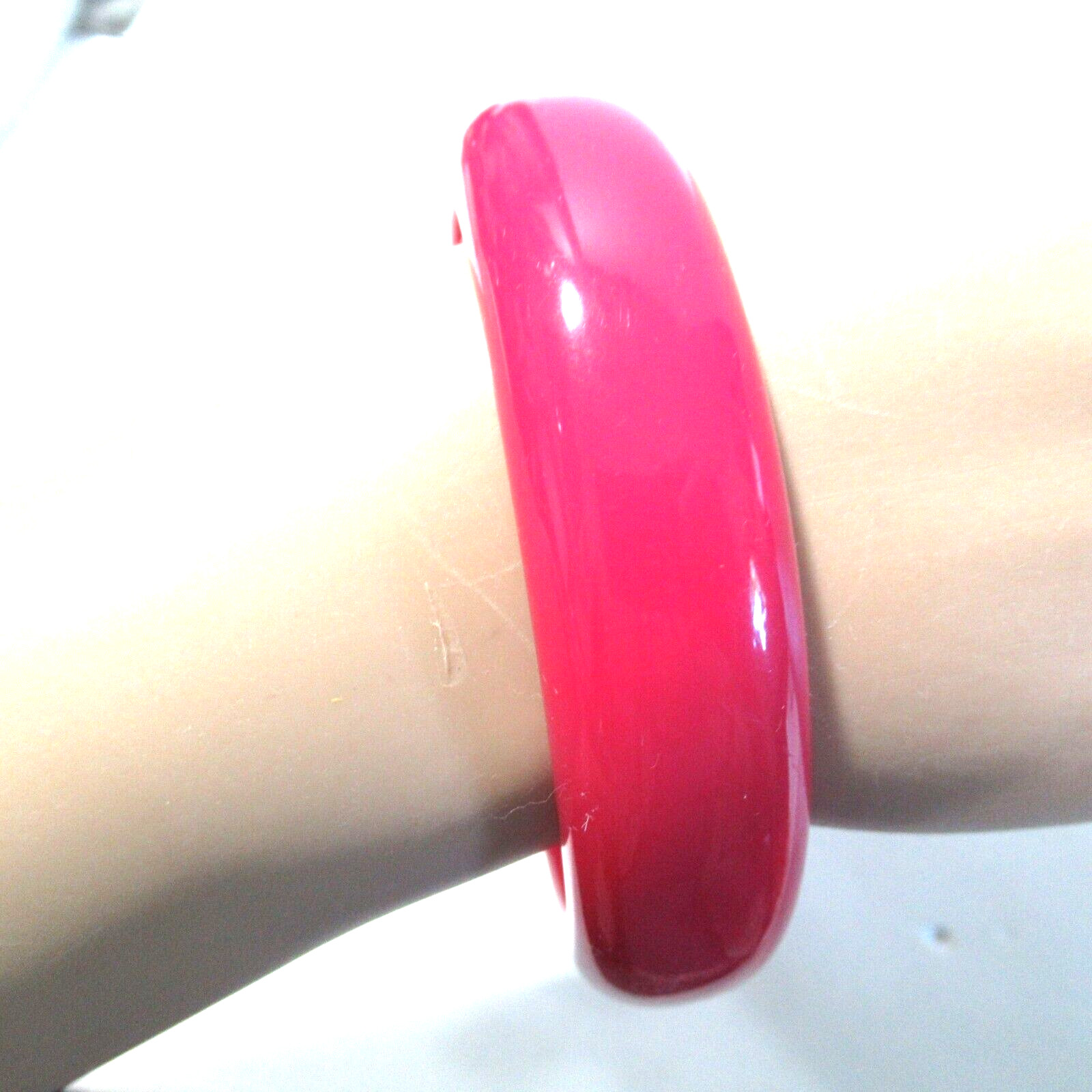 Wide Dark Pink Vintage Bangle Bracelet