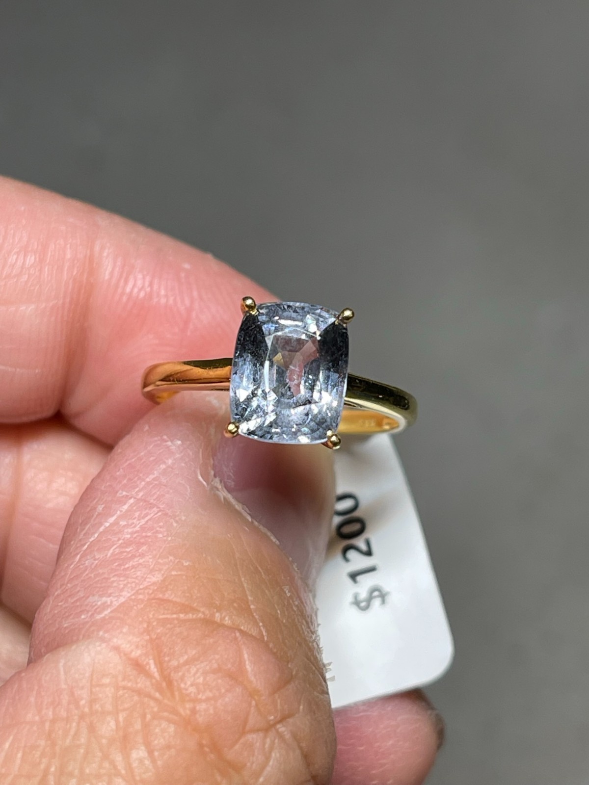 18K Gold Ring Natural Unheated Mogok Blue spinel Burma