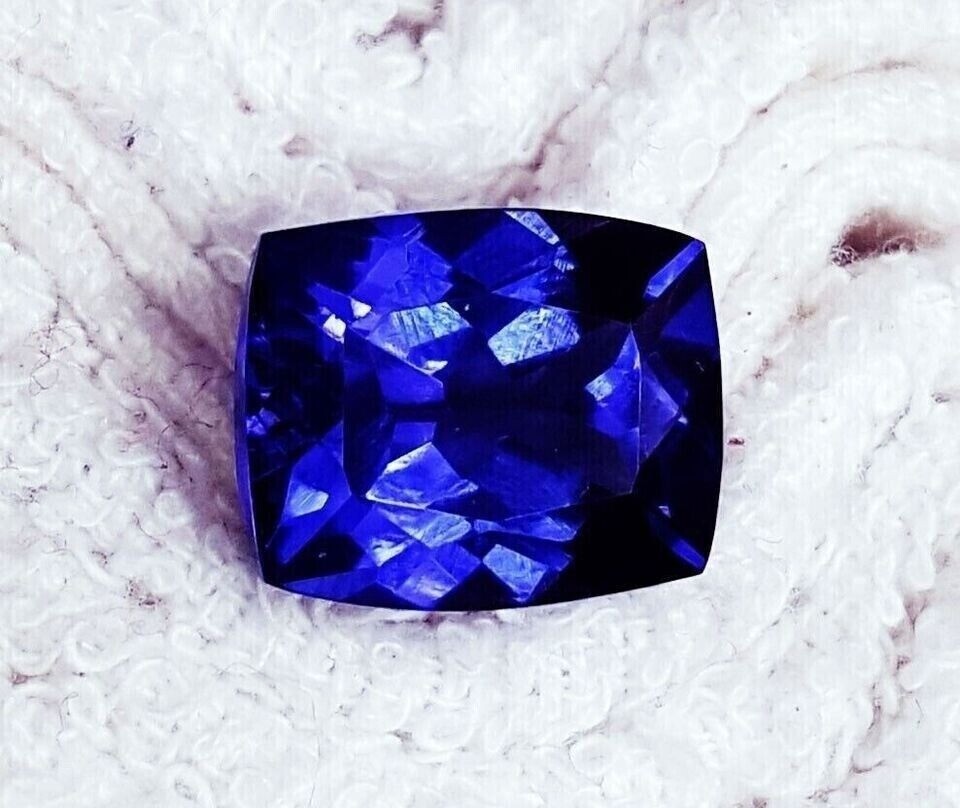 Certified 11.70 Ct Natural Blue Tanzanite Loose Gemstone Excellent Cushion Cut