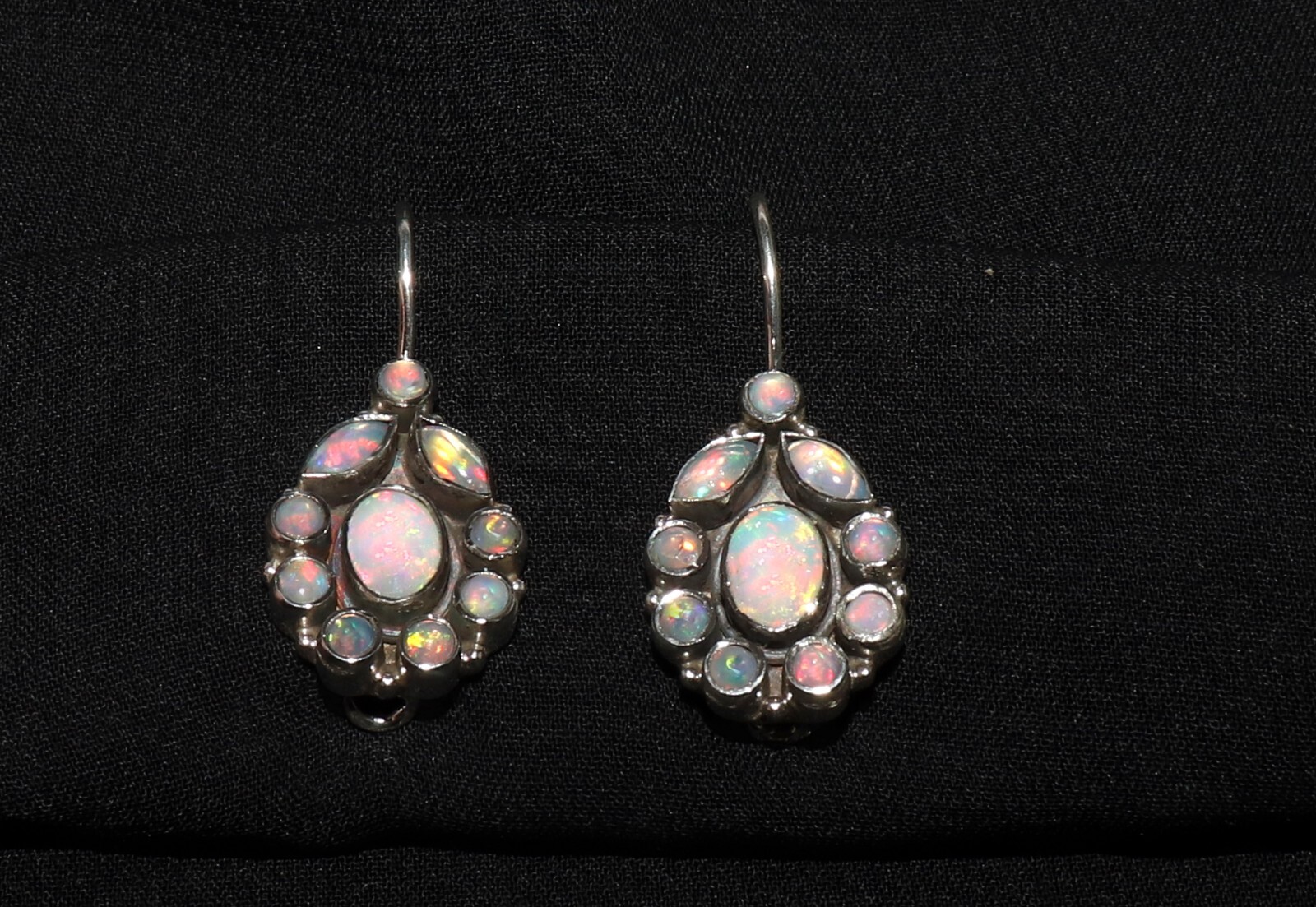 Natural Ethiopian fire opal earring with sterling silver opal cabochon earring