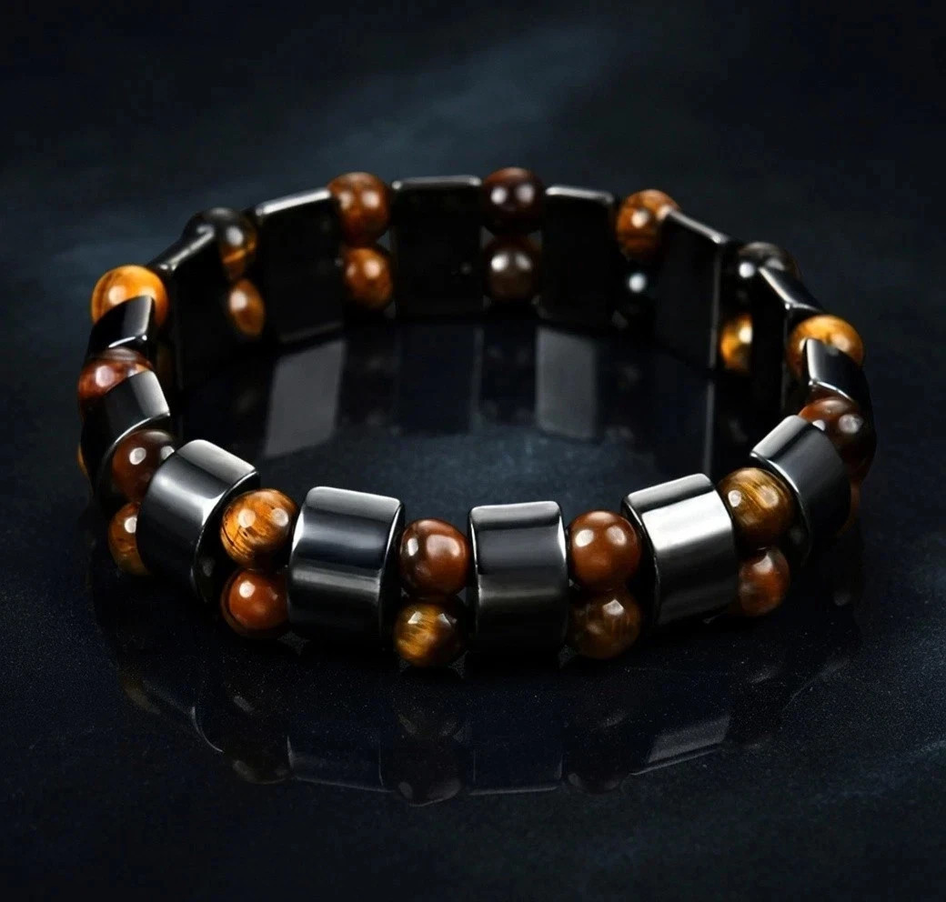 Men’s Tiger Eye Pearl Jewelry Bracelet 6mm Stainless Steel –