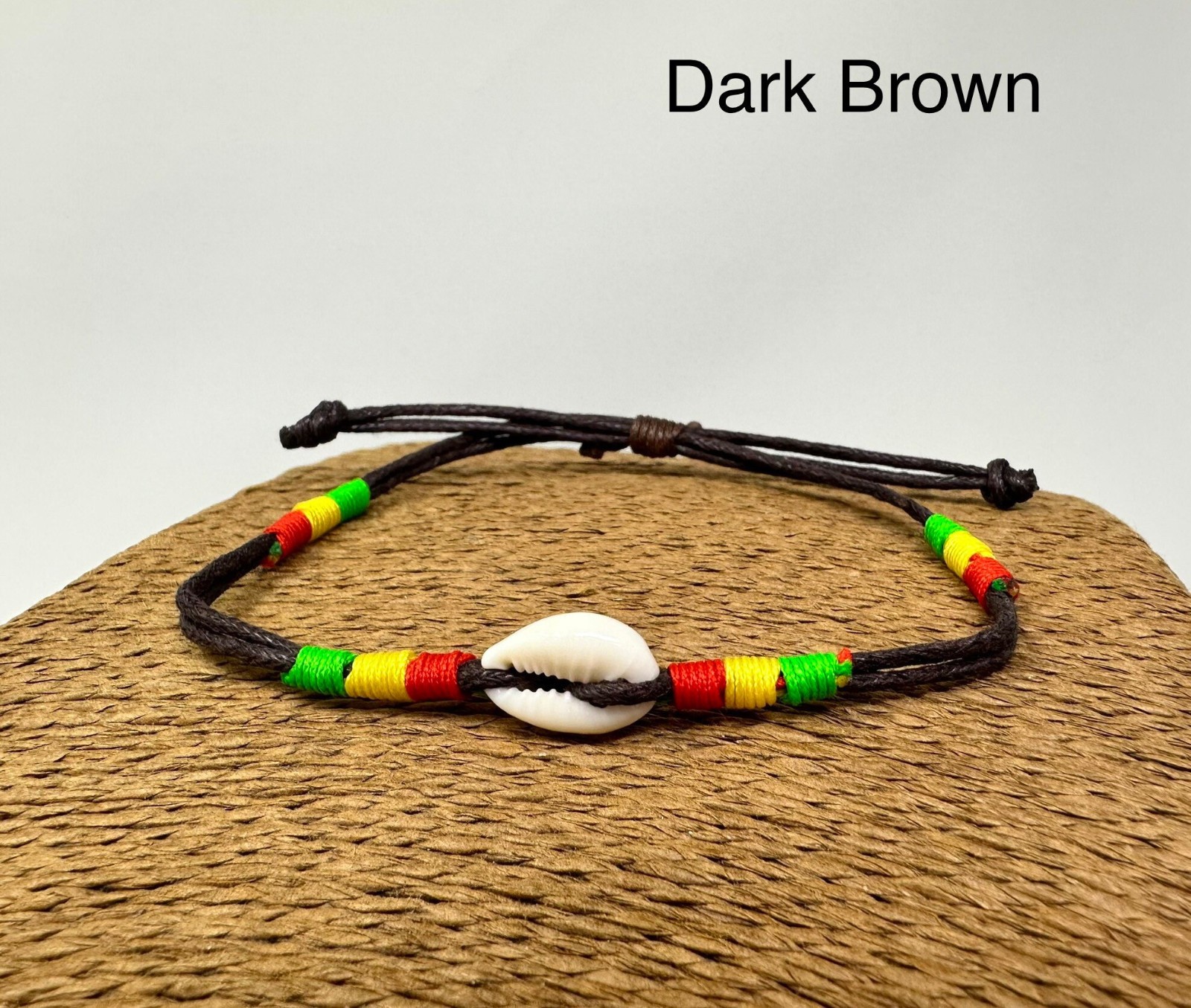 Natural Cowrie Shell Anklet Rasta Accent | Adjustable Beach Bracelet | Unisex