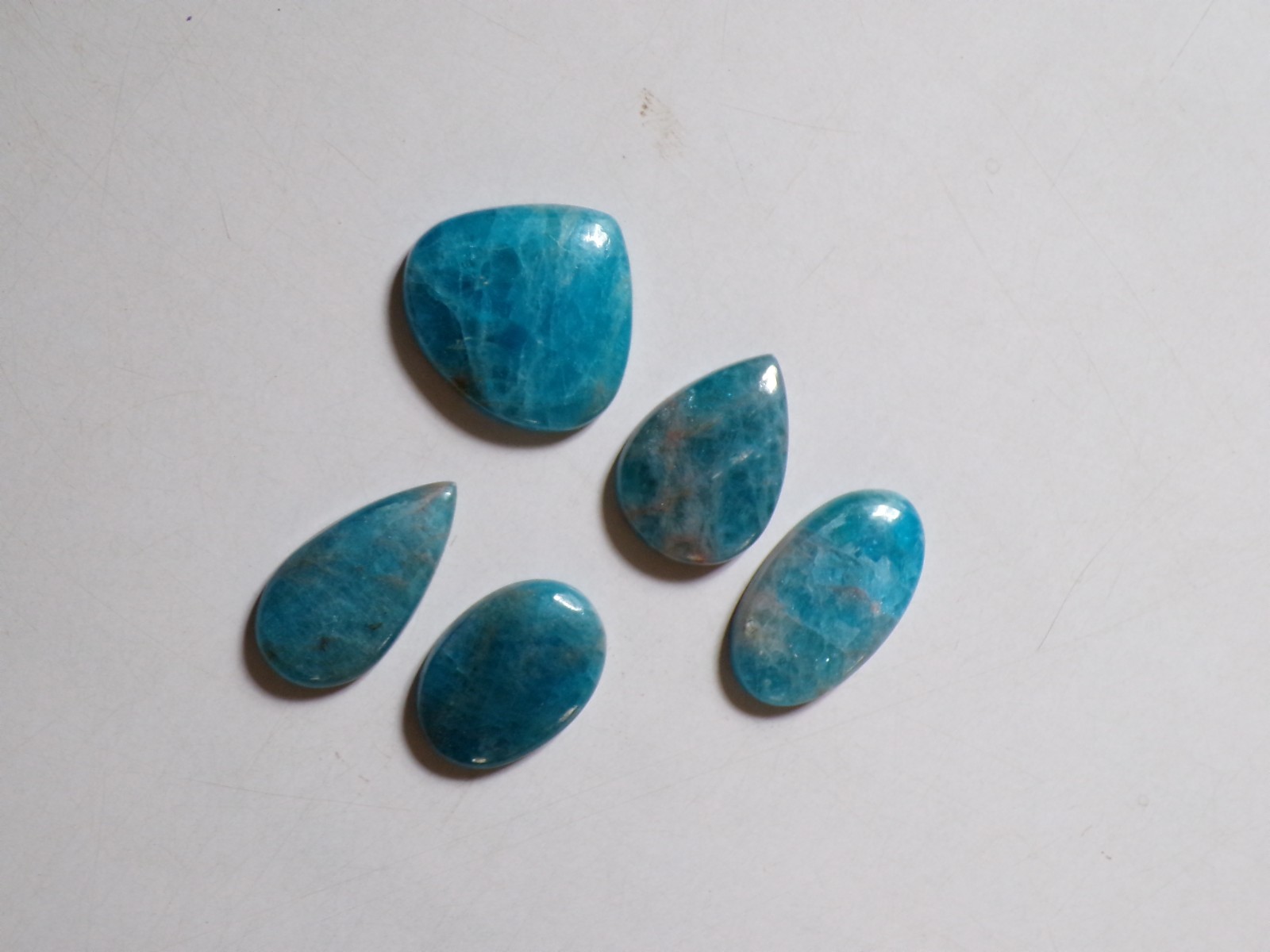 217.90 Cts Natural Apatite 05 Pcs Lot Loose Cabochon Gemstone 12