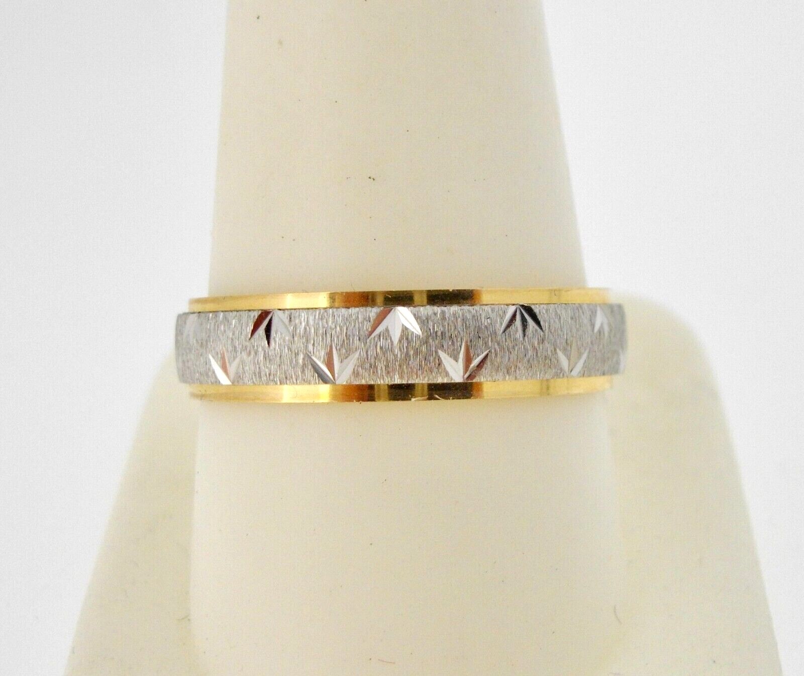 Ring Goldman 14K Two-tone Gold Yellow White 5 mm Wedding Band size 6