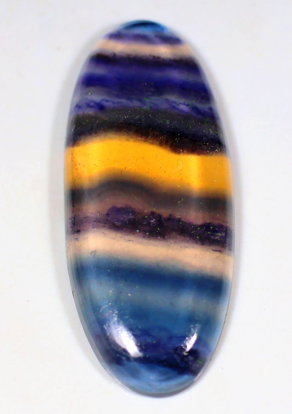 46 Crt 5X18X42 mm Natural Multi Purple Fluorite Oval Cabochon Gemstone KC-32