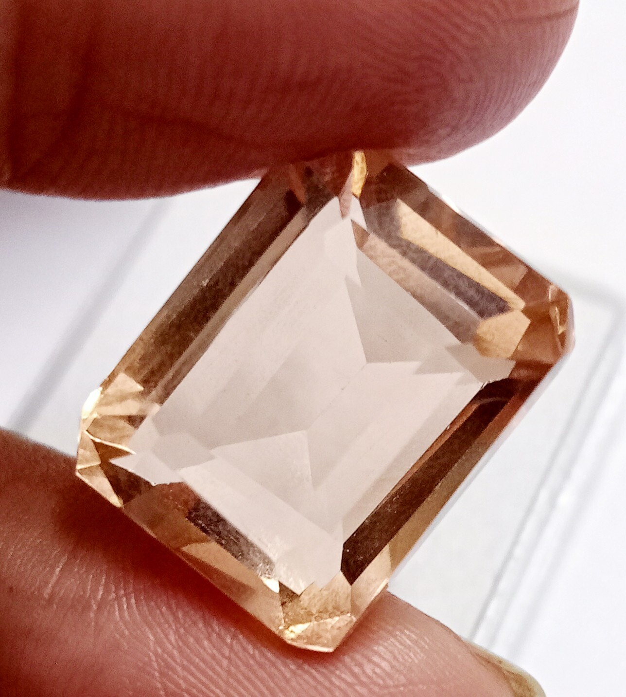 Natural Morganite Emerald Cut Madagascar Certified Loose Gemstone 17.90 Ct