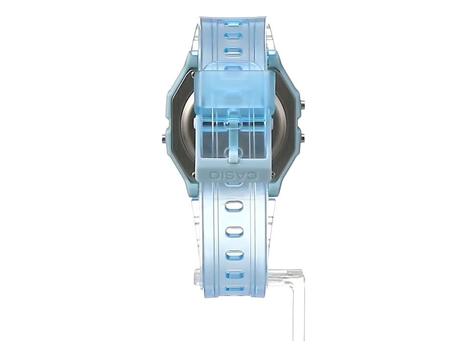 CASIO F-91WS-2JH Classic Digital Watch Blue Transparent Skeleton Japan New