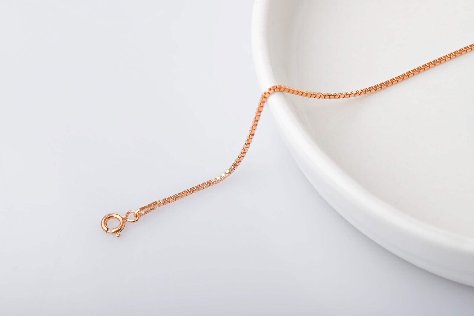 14K Gold Box Chain Necklace, 1mm Box Chain Delicate Choker Jewelry
