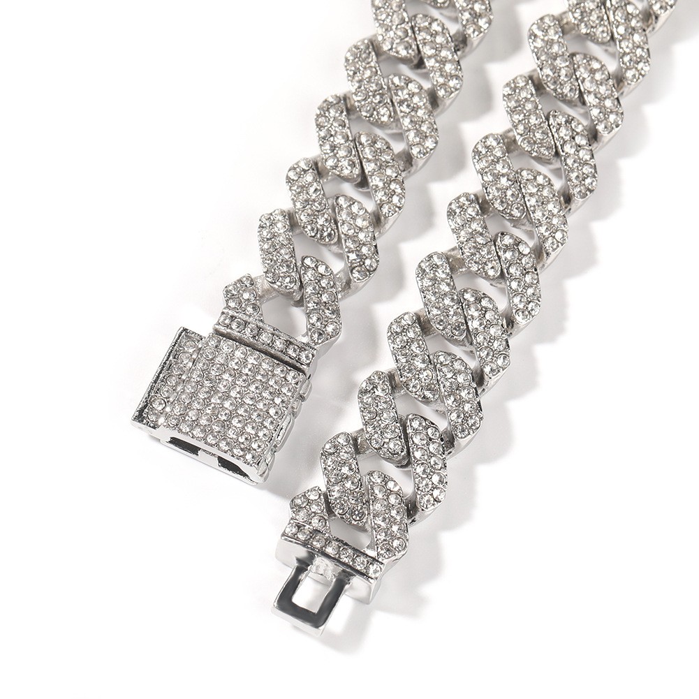 13MM Gold Plated Zinc Alloy Iced CZ Out Miami Cuban Link Chain Or Bracelet