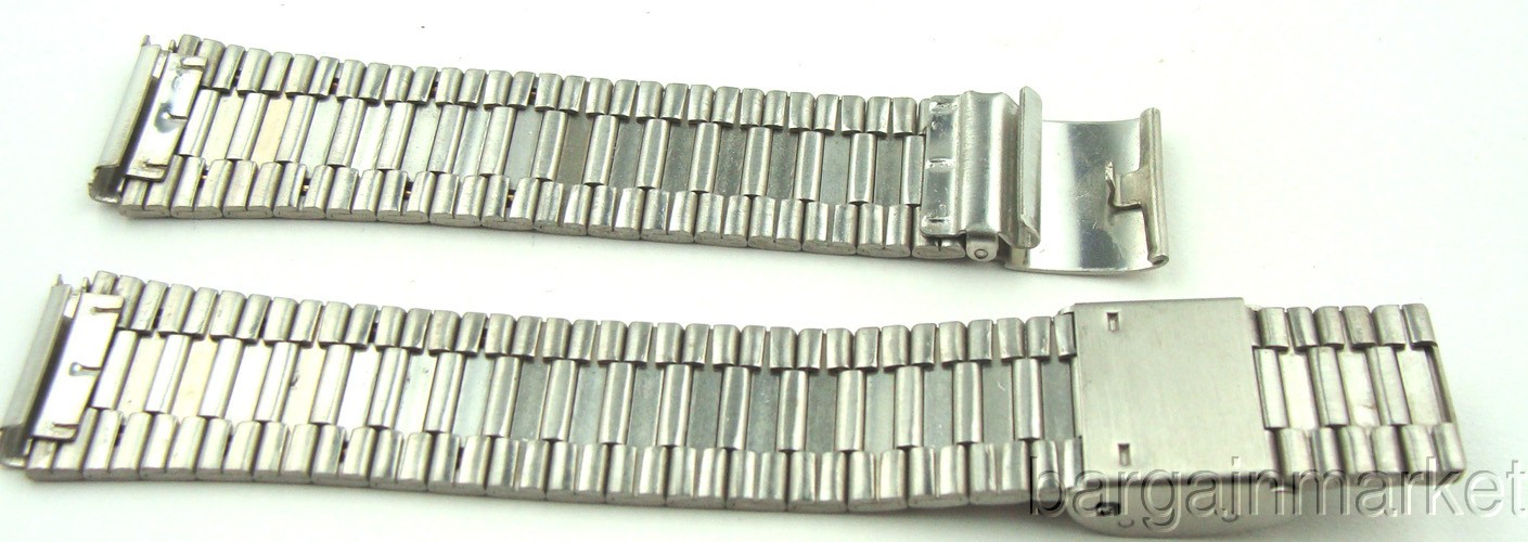 Lot 20 pcs Stainless Steel Two Tone Sliding Clasp Watch Band 16-18mm