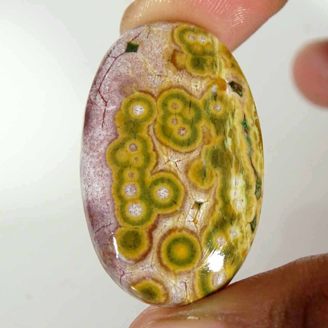 43.50Cts Ocean Jasper Loose Natural Gemstone Cabochon 24x37x6mm Oval